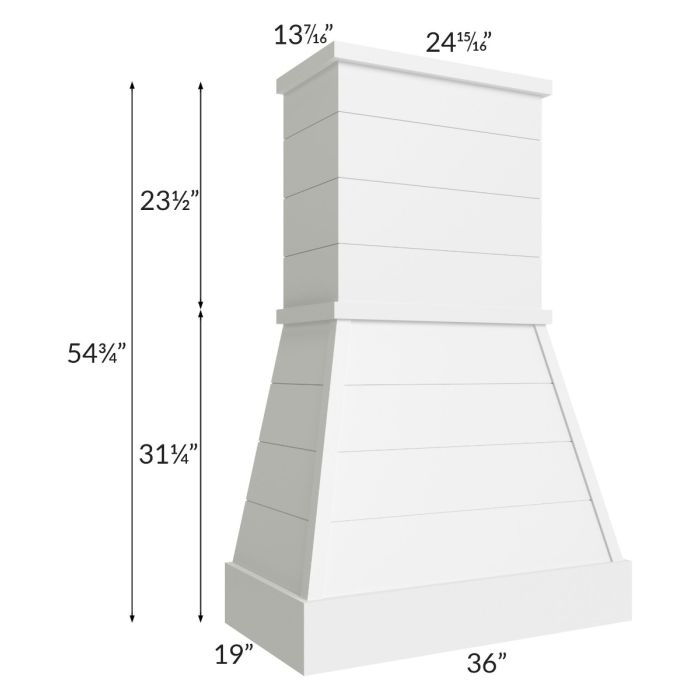 Salem White 36" Farmhouse Hood