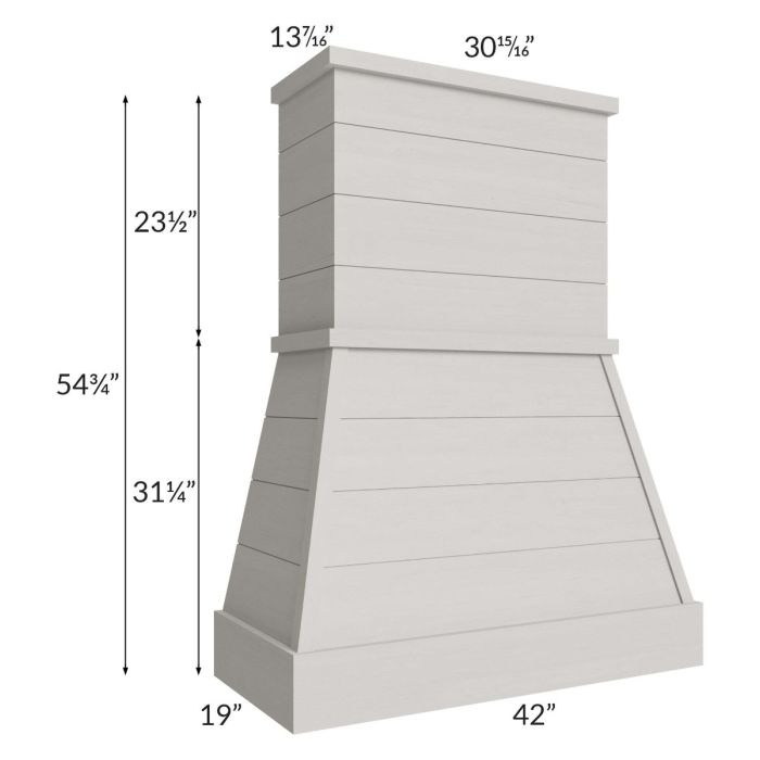 Midtown Light Grey Shaker 42" Farmhouse Hood