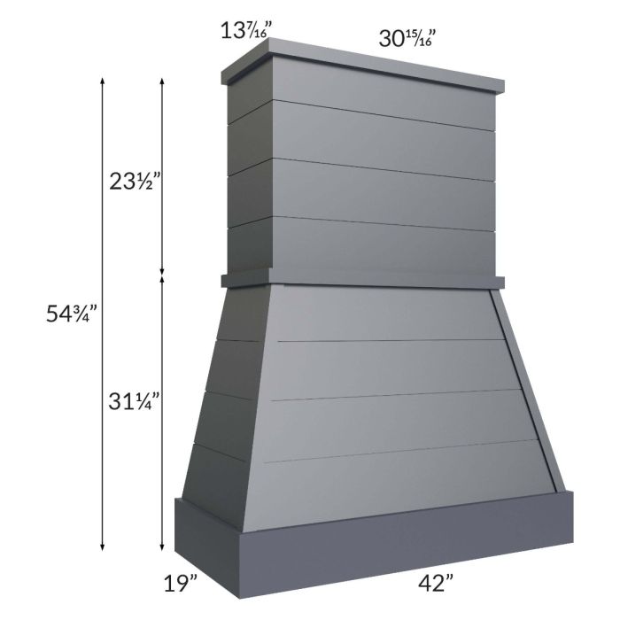 Midtown Indigo Shaker 42" Farmhouse Hood