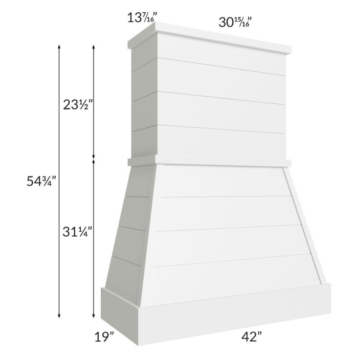 Salem White 42" Farmhouse Hood
