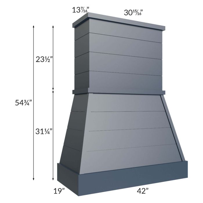 Midtown Blue Shaker 42" Farmhouse Hood