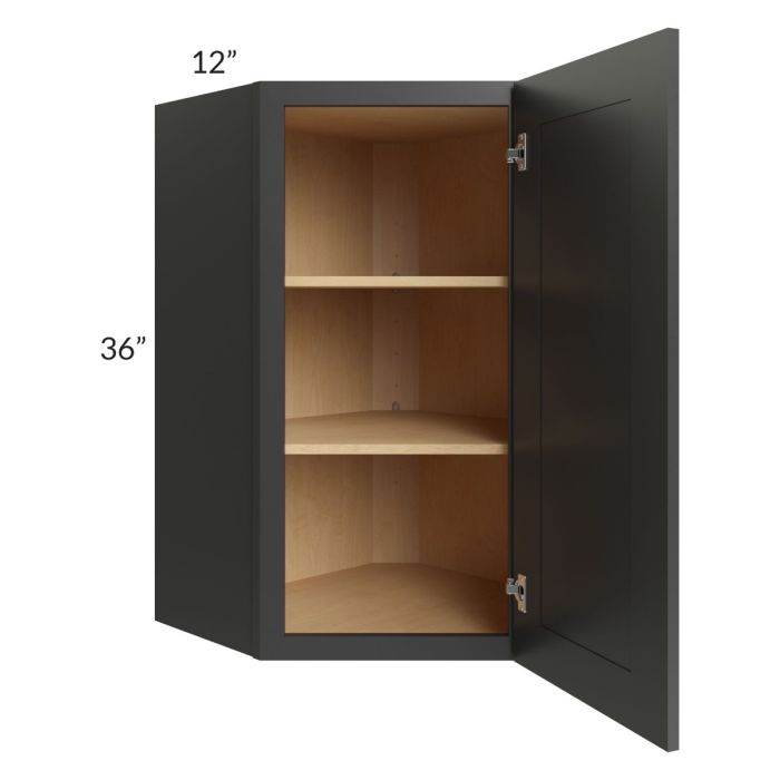 Royal Ebony Shaker 24x36 Wall Diagonal Corner Cabinet