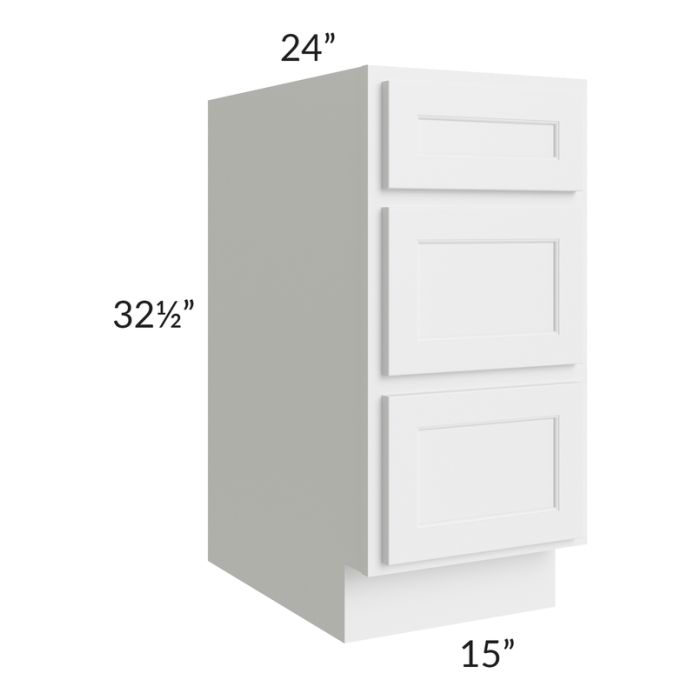 Gramercy White ADA 15" Drawer Base Cabinet