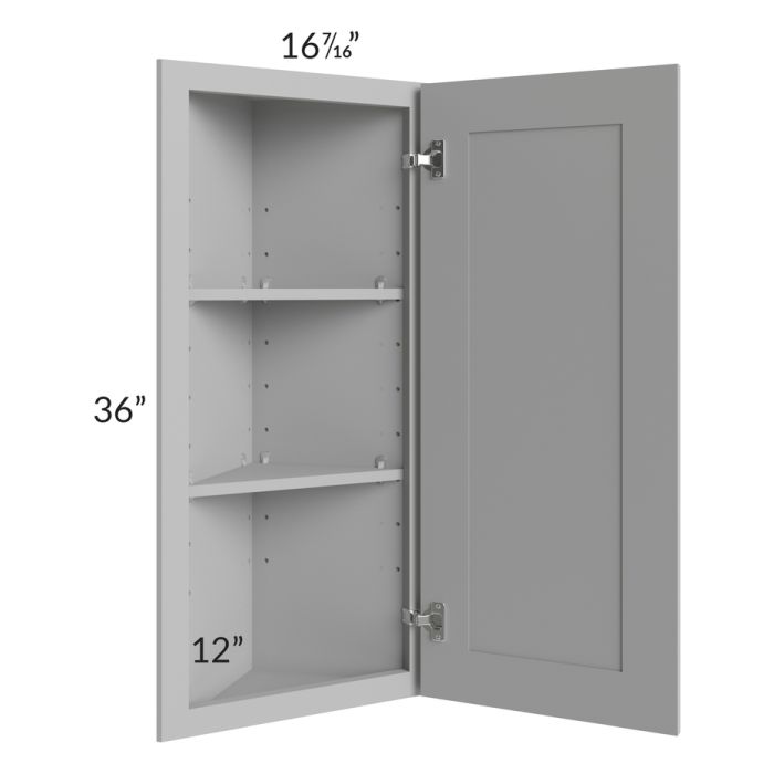 Dove Grey Shaker 12x36 Angle Wall Cabinet
