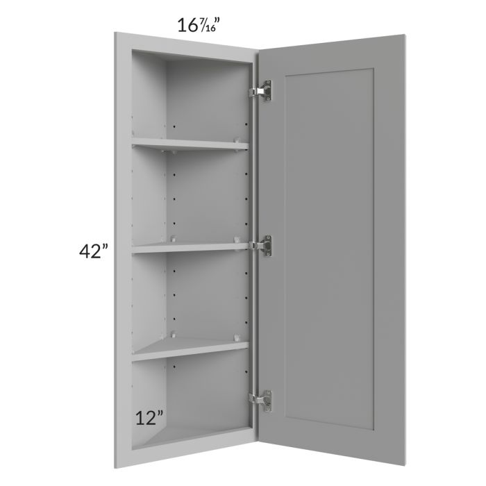 Dove Grey Shaker 12x42 Angle Wall Cabinet
