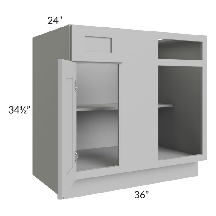 Dove Grey Shaker 39"-42" Blind Base Corner Cabinet
