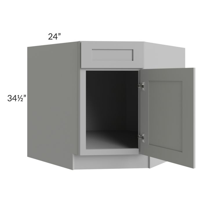 Dove Grey Shaker 36" Base Diagonal Corner Sink Cabinet