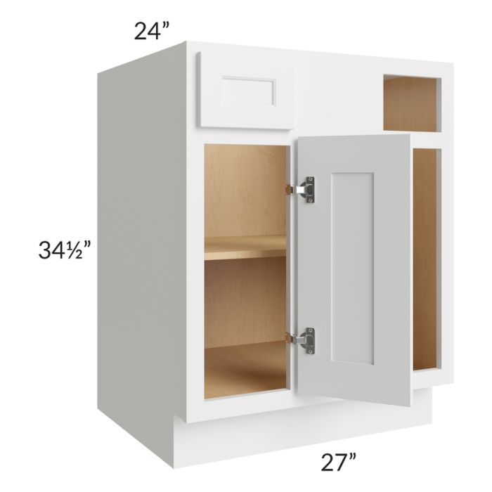 Gramercy White 36" - 41-1/2" Blind Base Cabinet