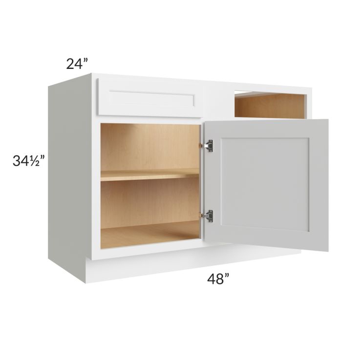 Gramercy White 48" - 52" Blind Base Cabinet