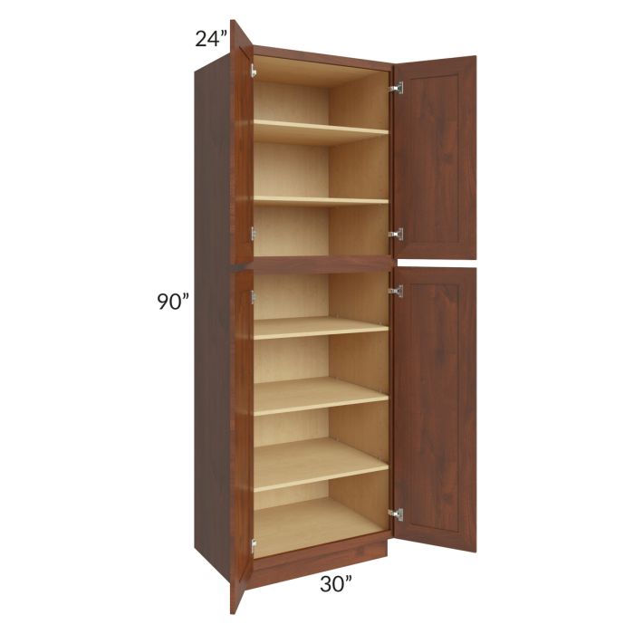 Cambridge Saddle Glaze 30x90x24 Wall Pantry Cabinet