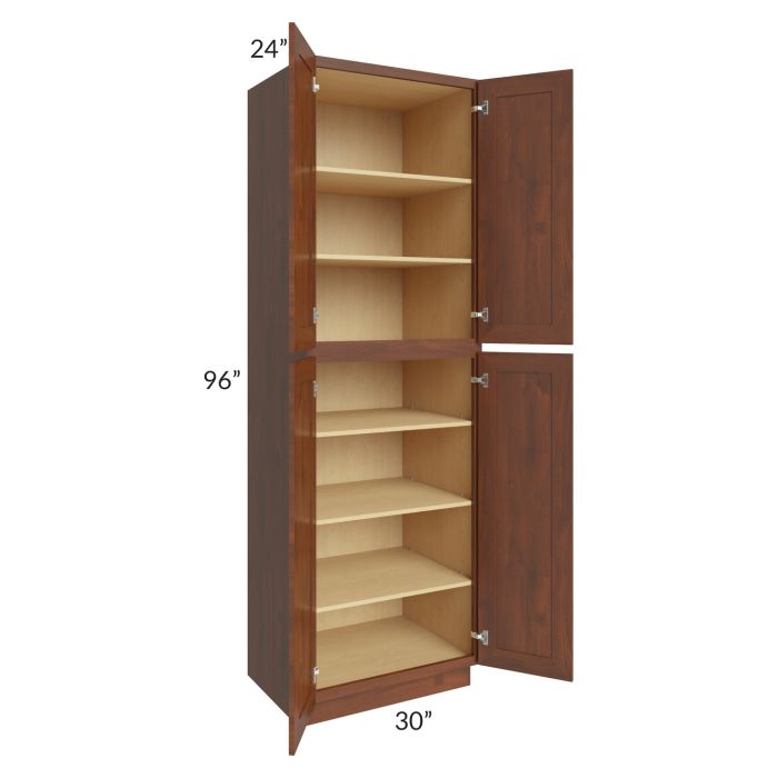 Cambridge Saddle Glaze 30x96x24 Wall Pantry Cabinet