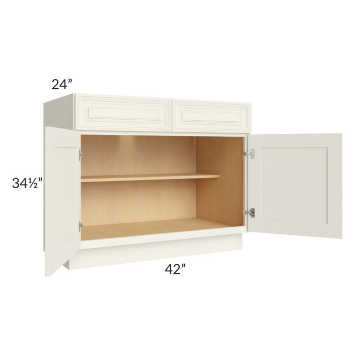 Cambridge Antique White Glaze 42" Base Cabinet