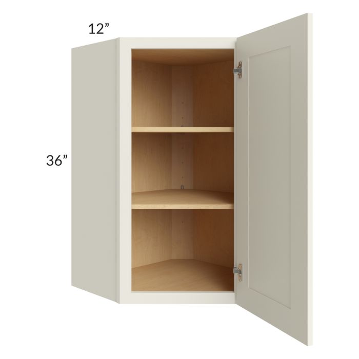 Cambridge Antique White Glaze 24x36 Wall Diagonal Corner Cabinet