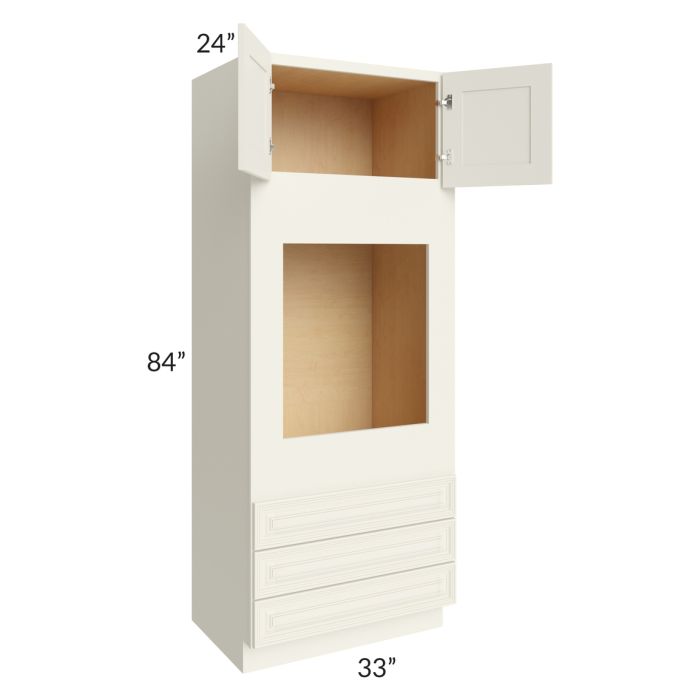 Cambridge Antique White Glaze 33x84x24 Oven Cabinet