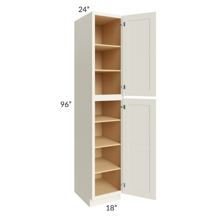 Cambridge Antique White Glaze 18x96x24 Wall Pantry Cabinet