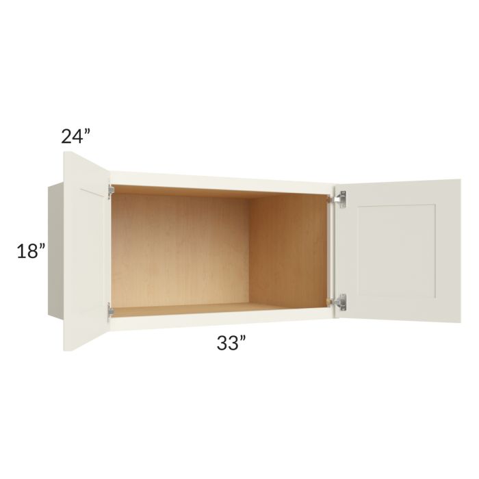 Cambridge Antique White Glaze 33x18x24 Wall Cabinet