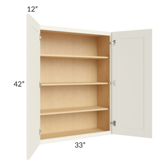 Cambridge Antique White Glaze 33x42 Wall Cabinet