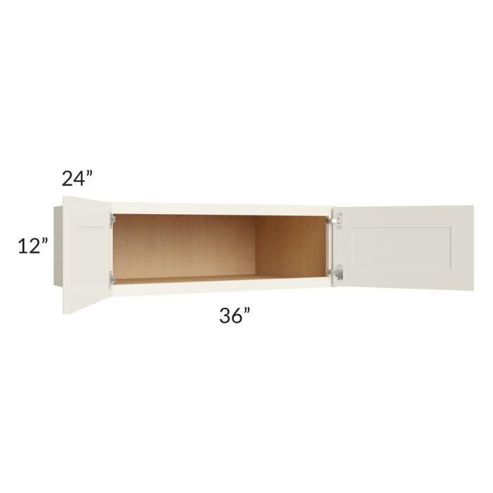 Cambridge Antique White Glaze 36x12x24 Wall Cabinet