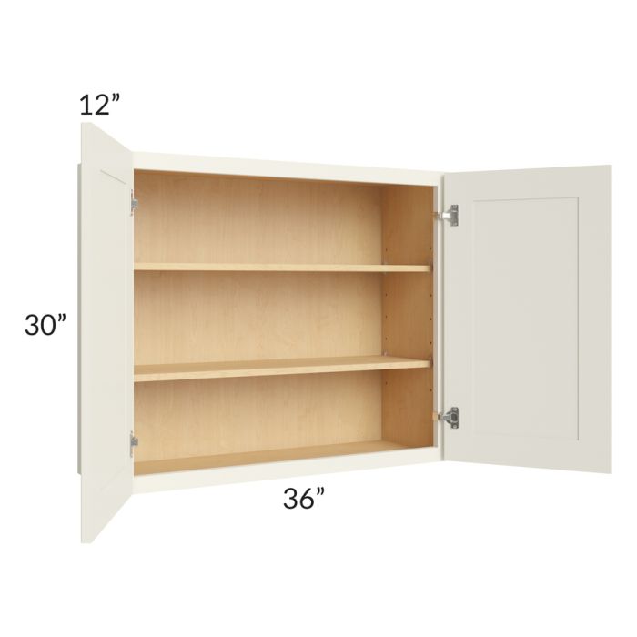 Cambridge Antique White Glaze 36x30 Wall Cabinet