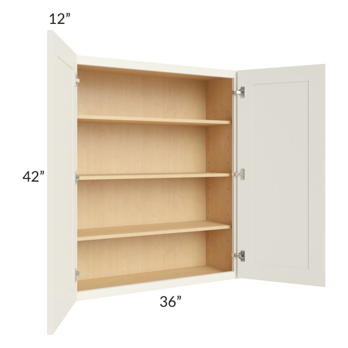 Cambridge Antique White Glaze 36x42 Wall Cabinet