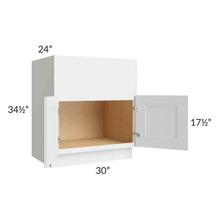 Salem White 30" Farm Sink Base Cabinet 