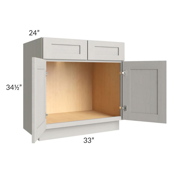 Midtown Light Grey Shaker 33" Sink Base Cabinet