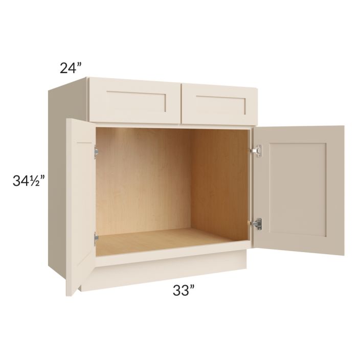 Midtown Cream Shaker 33" Sink Base Cabinet