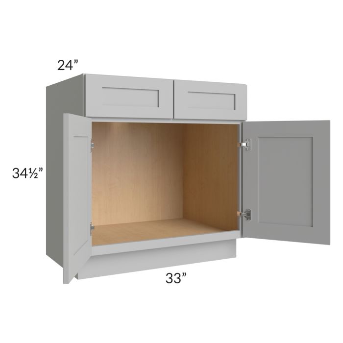 Midtown Painted Grey Shaker 33" Sink Base Cabinet