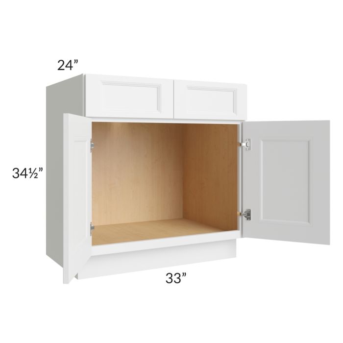 Union White 33" Sink Base Cabinet