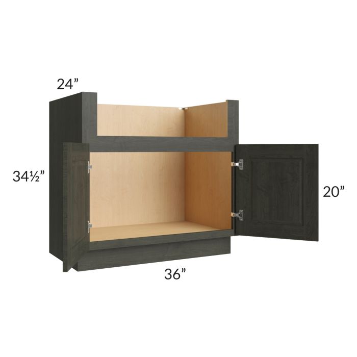 Charlotte Dark Grey 36" Farm Sink Base Cabinet