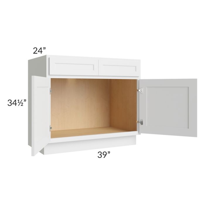 Gramercy White 39" Sink Base Cabinet