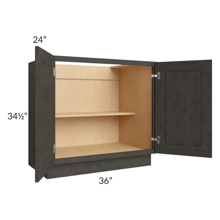 Charcoal Grey Shaker 36" Full Height Door Base Cabinet
