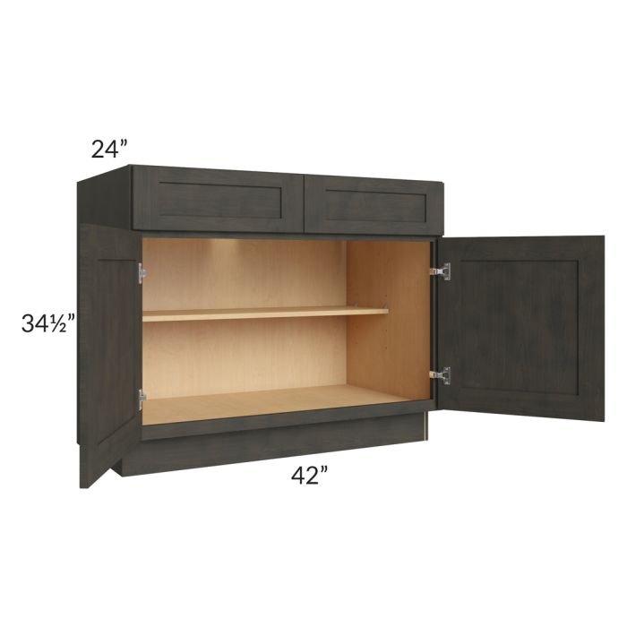 Charcoal Grey Shaker 42" Base Cabinet