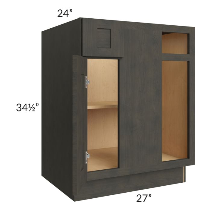 Charcoal Grey Shaker 36" Blind Base Cabinet 