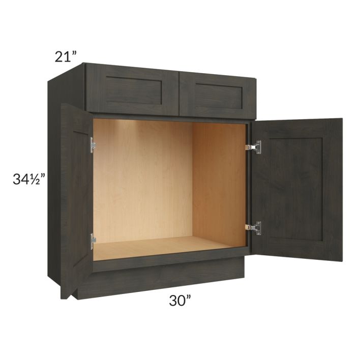 Charcoal Grey Shaker 30" Vanity Base Cabinet