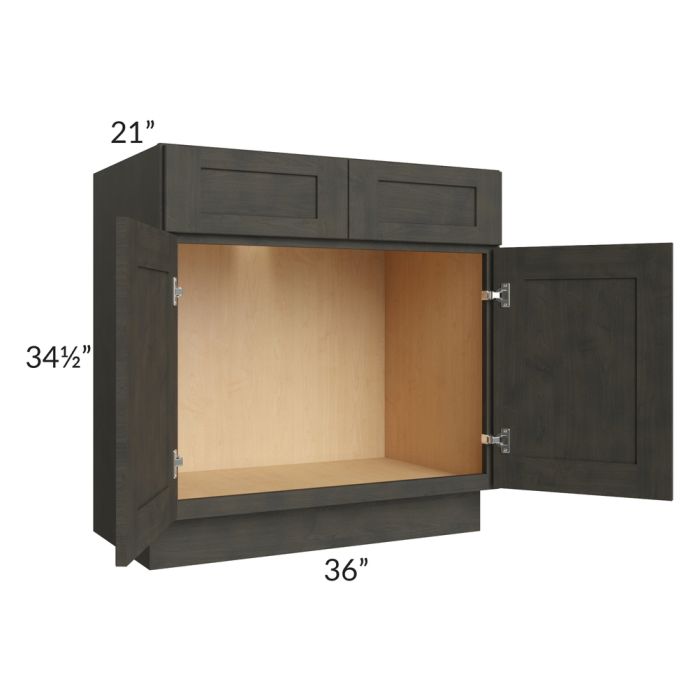 Charcoal Grey Shaker 36" Vanity Base Cabinet