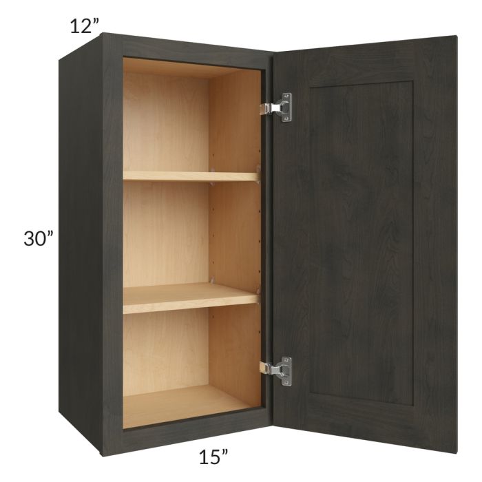 Charcoal Grey Shaker 15x30 Wall Cabinet
