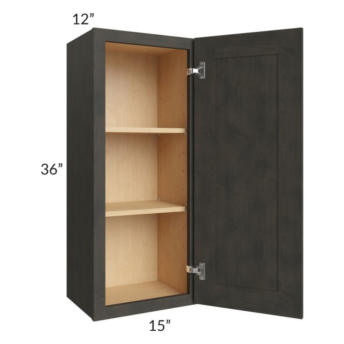 Charcoal Grey Shaker 15x36 Wall Cabinet