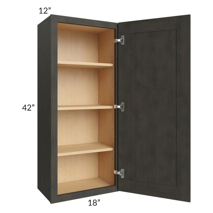 Charcoal Grey Shaker 18x42 Wall Cabinet
