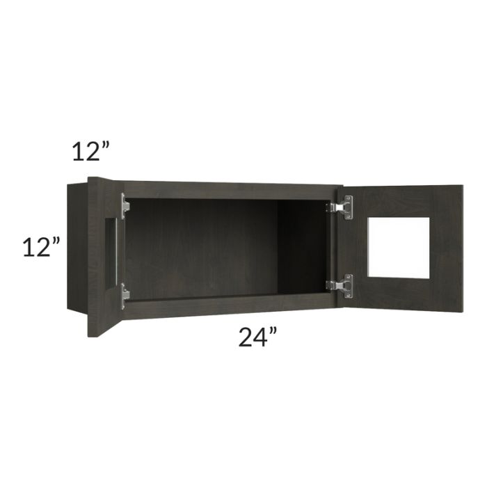 Charcoal Grey Shaker 24x12 Decorative Wall Cabinet