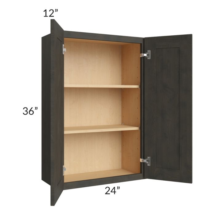 Charcoal Grey Shaker 24x36 Wall Cabinet