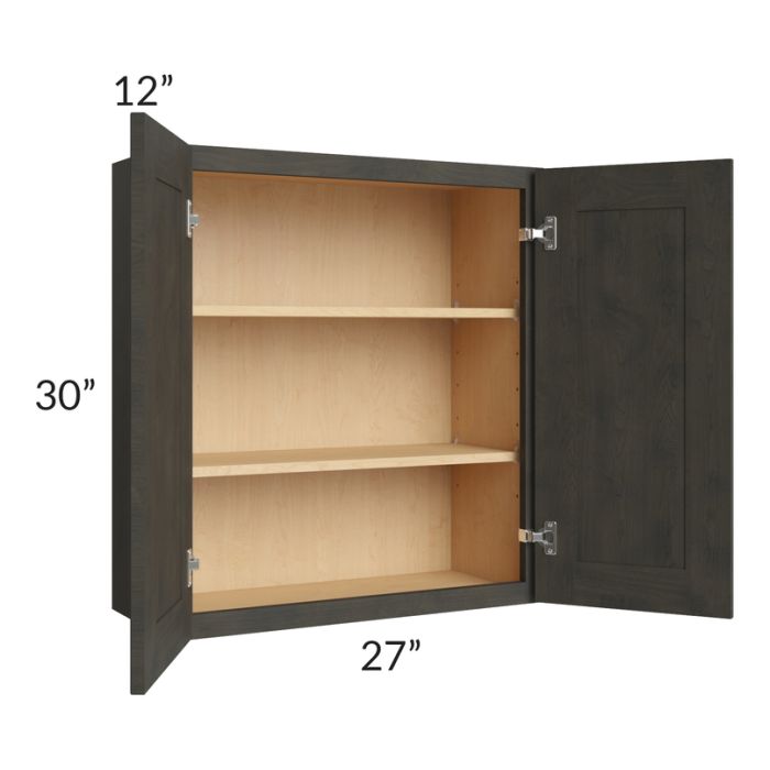 Charcoal Grey Shaker 27x30 Wall Cabinet