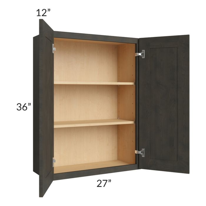 Charcoal Grey Shaker 27x36 Wall Cabinet