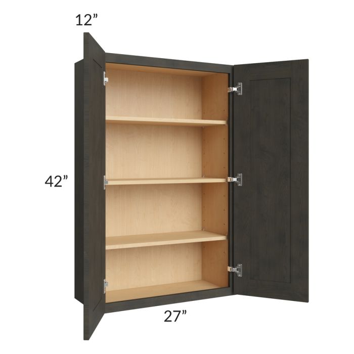 Charcoal Grey Shaker 27x42 Wall Cabinet