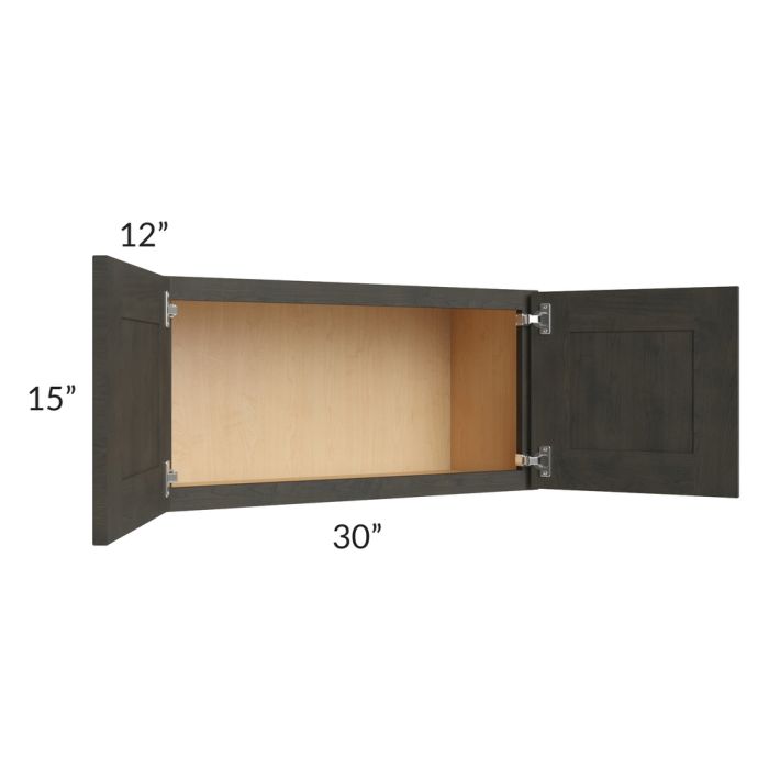 Charcoal Grey Shaker 30x15 Wall Cabinet 