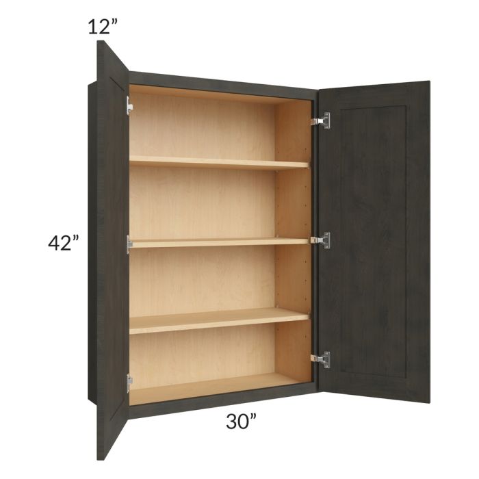 Charcoal Grey Shaker 30x42 Wall Cabinet