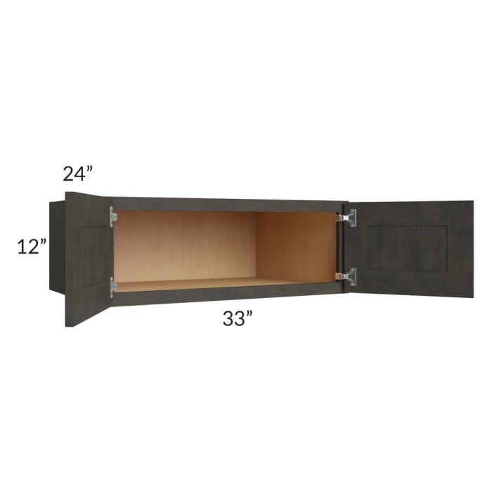 Charcoal Grey Shaker 33x12x24 Wall Cabinet