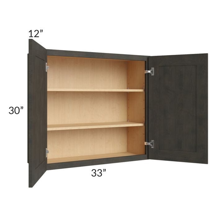 Charcoal Grey Shaker 33x30 Wall Cabinet