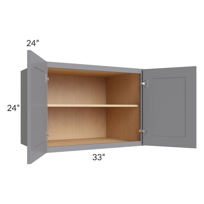 Grey Shaker 33x24x24 Wall Cabinet