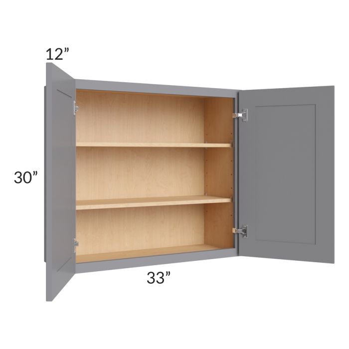 Grey Shaker 33x30 Wall Cabinet